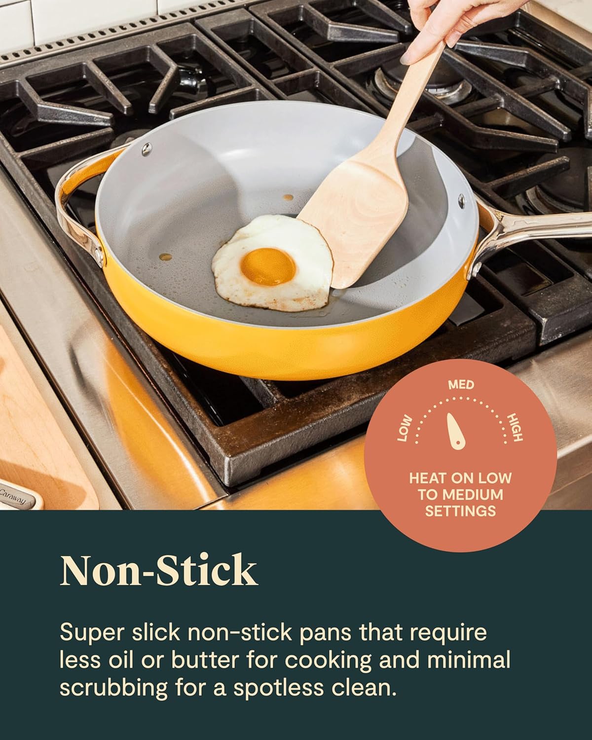 Caraway Non-stick Ceramic Cookware Set (12 Piece) Pots, Pans, Lids and Kitchen Storage - PFAS & PFOA Free - Oven Safe Pan Set & Compatible with All Stovetops - Navy - Image 5