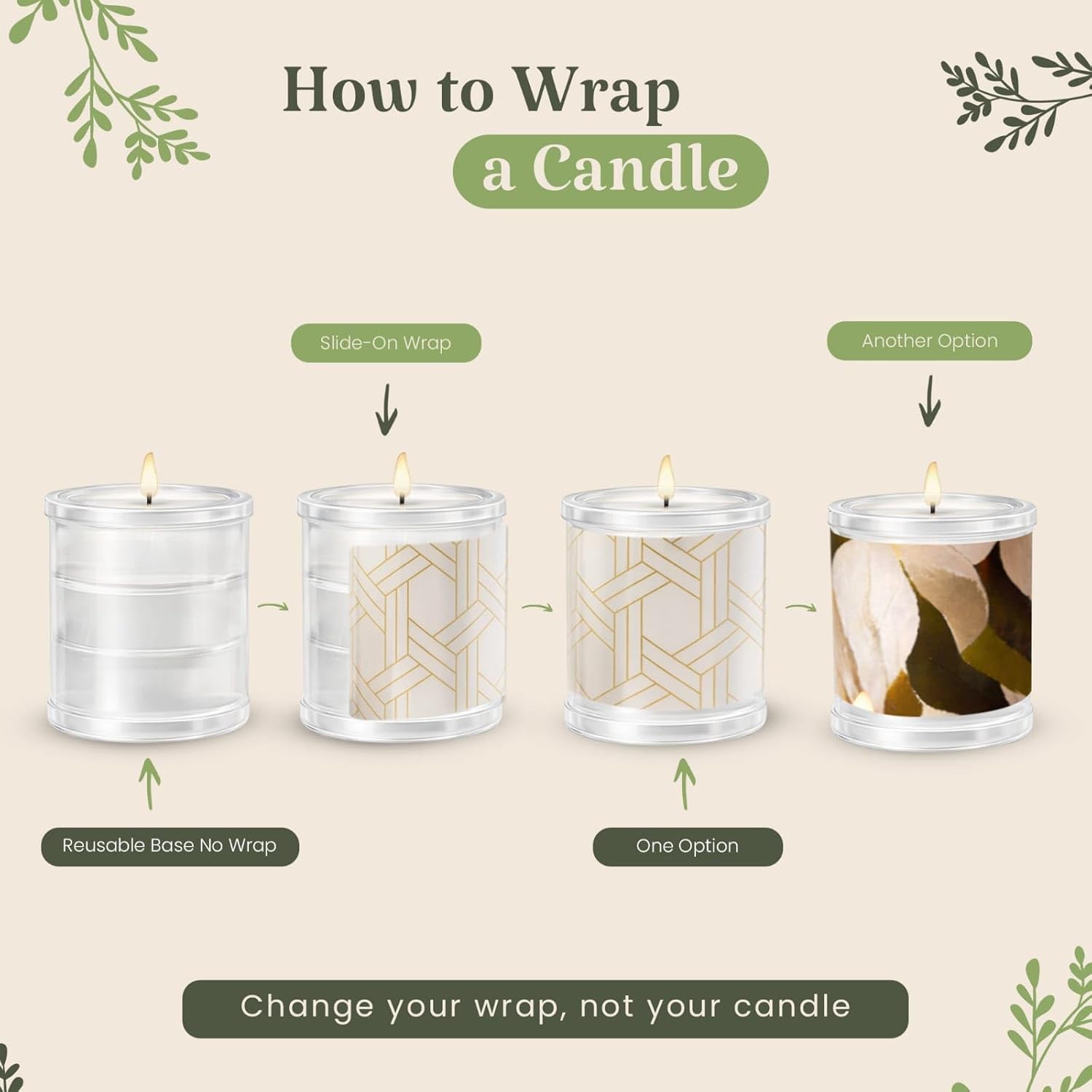 Jumbo Tealight Tower, Refill Storage Tube with 6 Premium Tealights, Fits Tall Wrap A Candle Base, 7 Inch Organizer for Scent Rotation, Vanilla Citrus Fresh Spice Holiday Unscented Choice, Gift Décor - Image 2