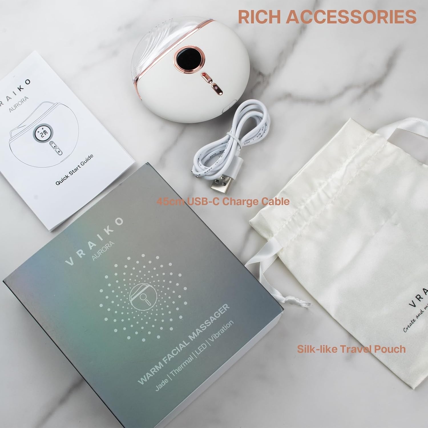 VRAIKO Aurora LED Gua Sha Device, Jade Stone Gua Sha Facial Tool with Heat and Vibration, Face Massager for Anti-Aging Wrinkles Puffiness Skin Rejuvenation and Toning (Aurora) - Image 7