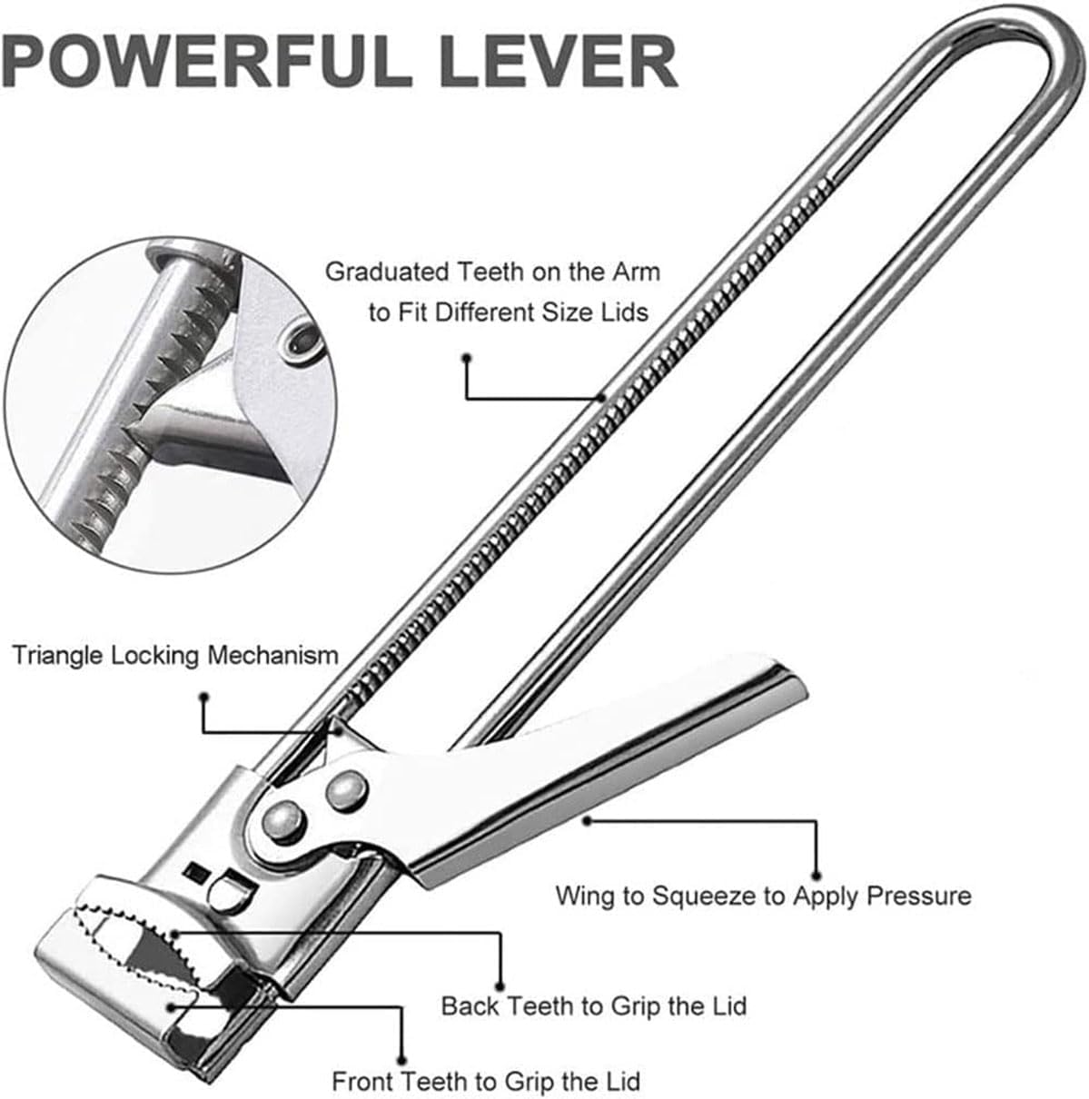 zengxiaoyun® Master Jar & Bottle Opener, Adjustable Multifunctional Stainless Steel Can Opener Jar Lid Gripper, Manual,Kitchen Accessories - Image 2