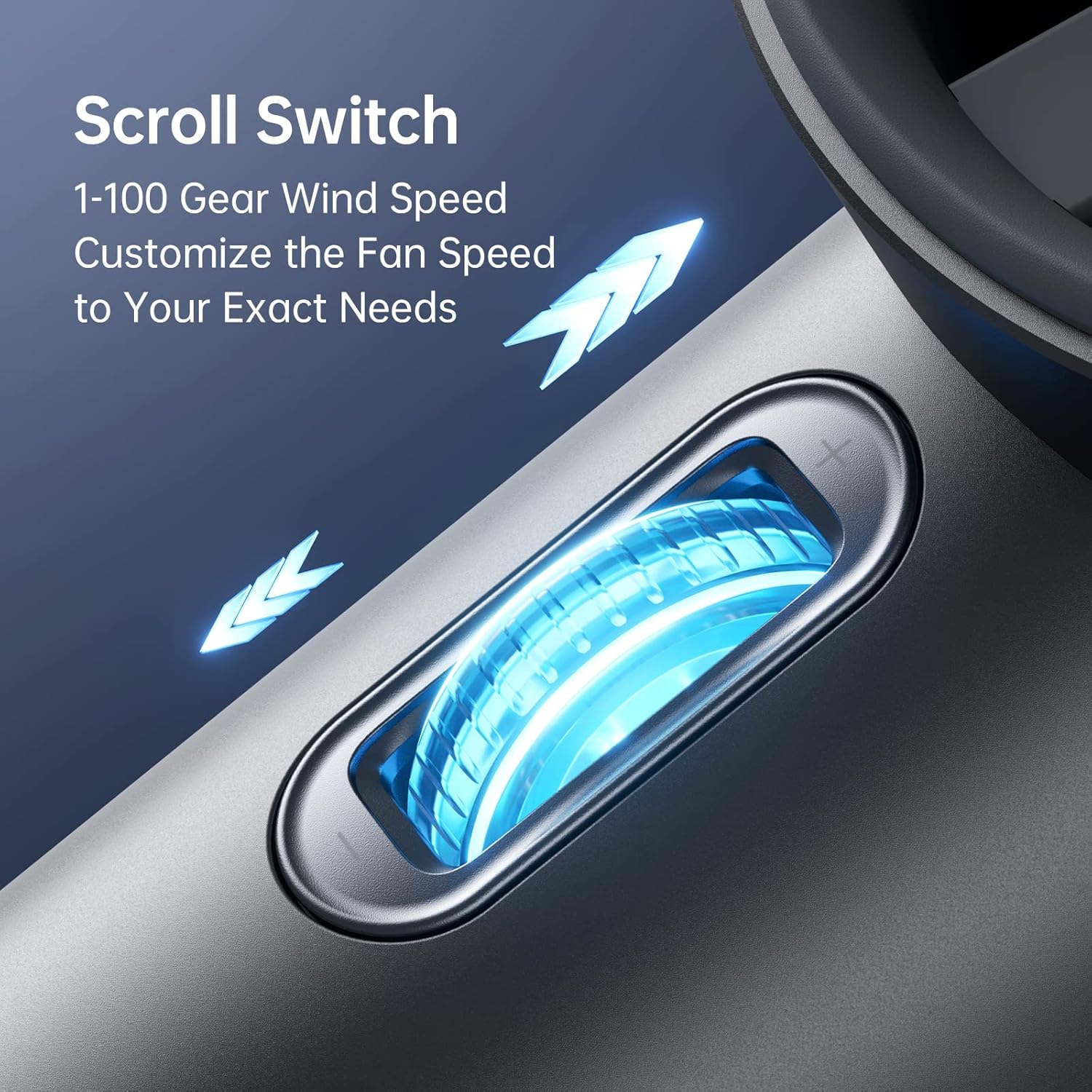 JISULIFE Handheld Fan Pro Series - Extreme Cooling Output: 1-100 Speed Scroll Wheel, Metal Body, Digital Display, 1.5H Fast Charge, 5000mAh-Portable Fan for Travel Outdoor, Gifts for Women Men(Grey) - Image 7