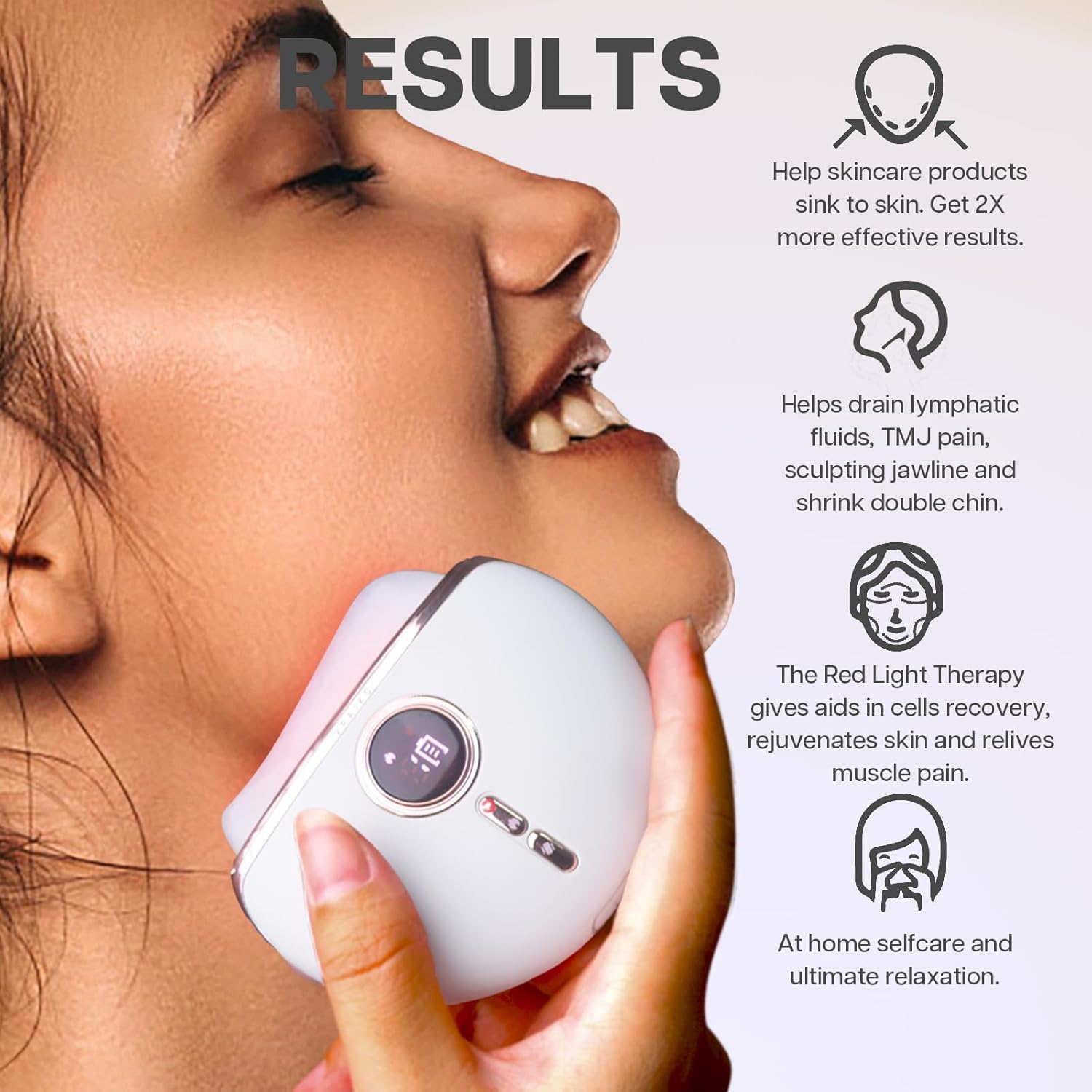 VRAIKO Aurora LED Gua Sha Device, Jade Stone Gua Sha Facial Tool with Heat and Vibration, Face Massager for Anti-Aging Wrinkles Puffiness Skin Rejuvenation and Toning (Aurora) - Image 3