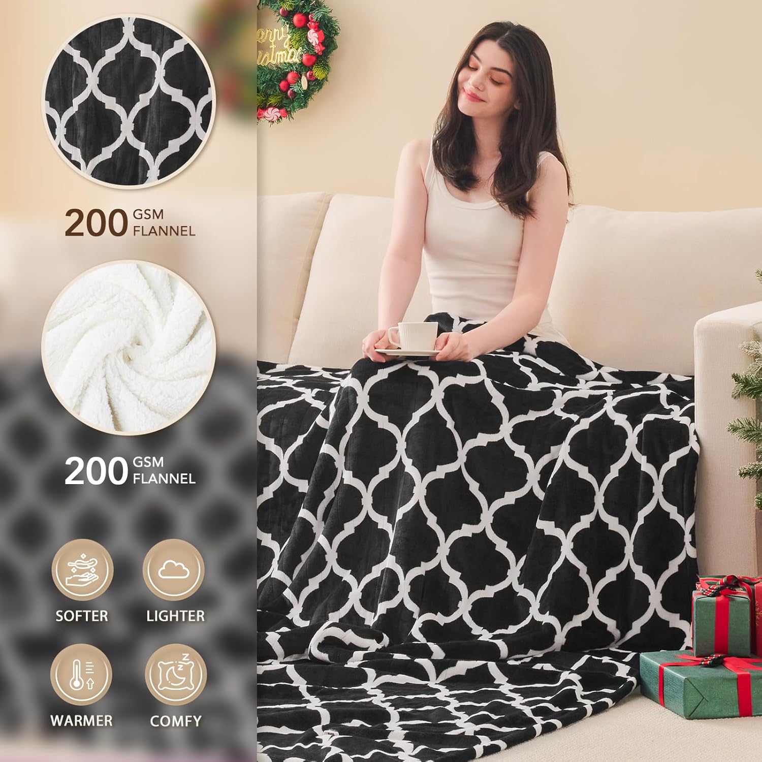 Homemate Heated Blanket Electric Full Size - 72“x84“ Heating Blanket with 10 Fast Heat Levels 8 Hours Auto Off Ultra Soft Cozy Flannel Over-Heated Protection ETL Certification Keep Warming in Home - Image 2
