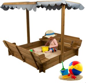PetsCosset Wooden Sandbox with Lid,...