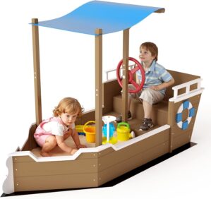 PetsCosset Kids Wooden Sandbox with...