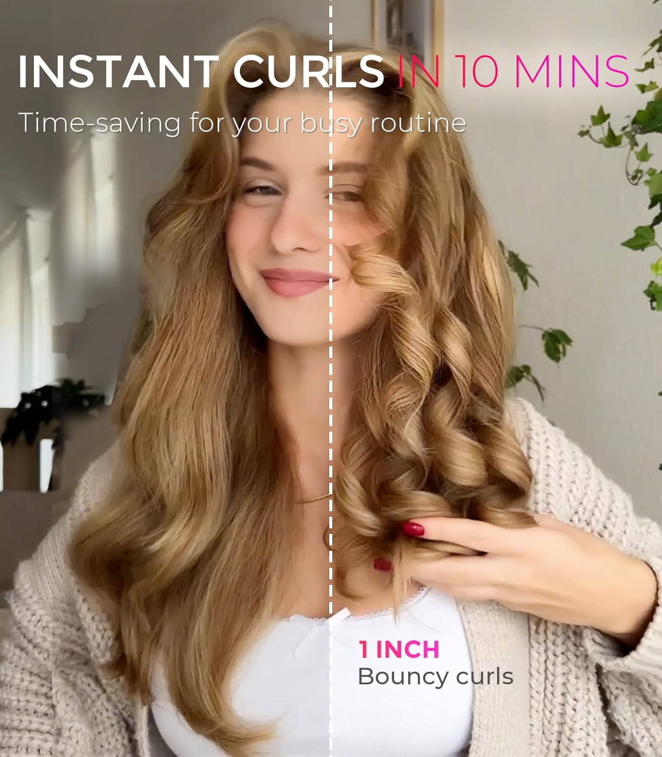 TYMO Automatic Rotating Curling Iron - TYMO CURLPRO Beach Waves Curling Wand, Portable Hair Curler, 500 Million Ionic, Dual Voltage & Lightweight for Travel, Ceramic Coating, 1 Inch, Metallic Gray - Image 3