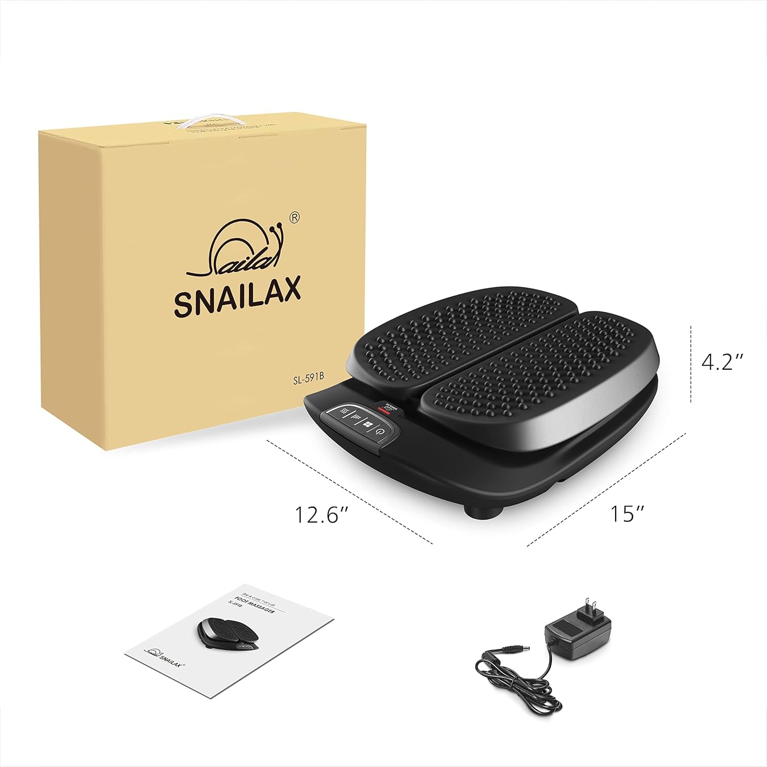 Snailax Foot Massager Machine with Heat,Remote Control, Adjustable Vibration Feet Massager Machine Increased Blood Circulation,Plantar Fasciitis, Stress (Black) - Image 8