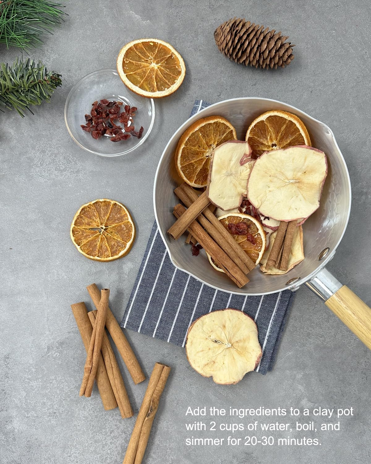 Christmas Potpourri Simmering, Holiday Cheer Stovetop Potpourri with Apple, Orange, Cranberry and Cinnamon, Dried Fruits Fragrance Bowl Filler, Perfect Christmas Blend House Warming/Thank You Gift - Image 4