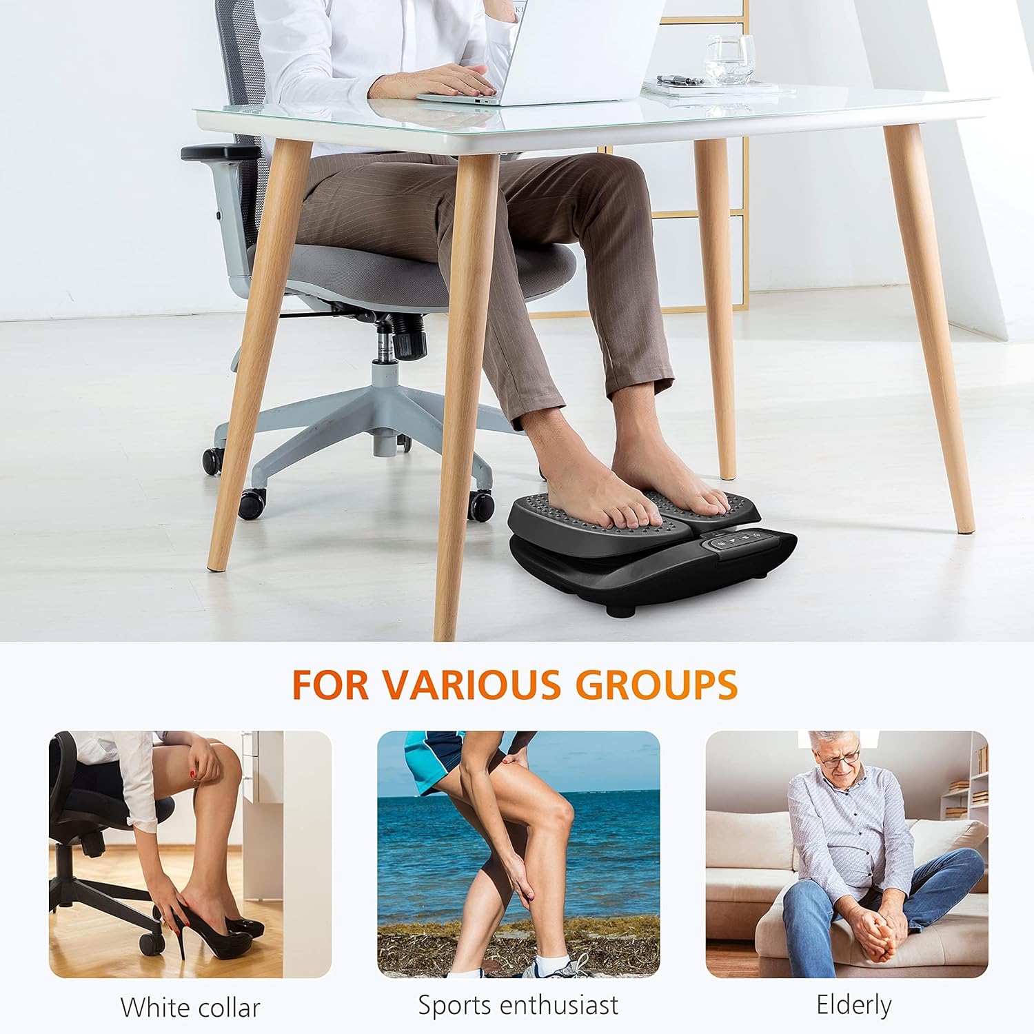 Snailax Foot Massager Machine with Heat,Remote Control, Adjustable Vibration Feet Massager Machine Increased Blood Circulation,Plantar Fasciitis, Stress (Black) - Image 7
