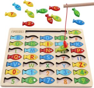 Magnetic Wooden Fishing Game Toy fo...