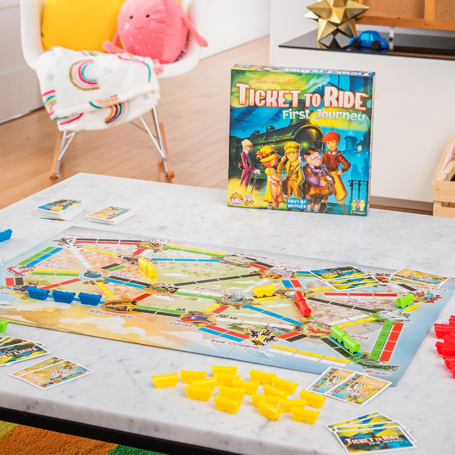 Asmodee Ticket to Ride First Journey Board Game - Fun and Easy for Young Explorers! Train Strategy Game, Family Game for Kids & Adults, Ages 6+, 2-4 Players, 15-30 Min Playtime - Image 4