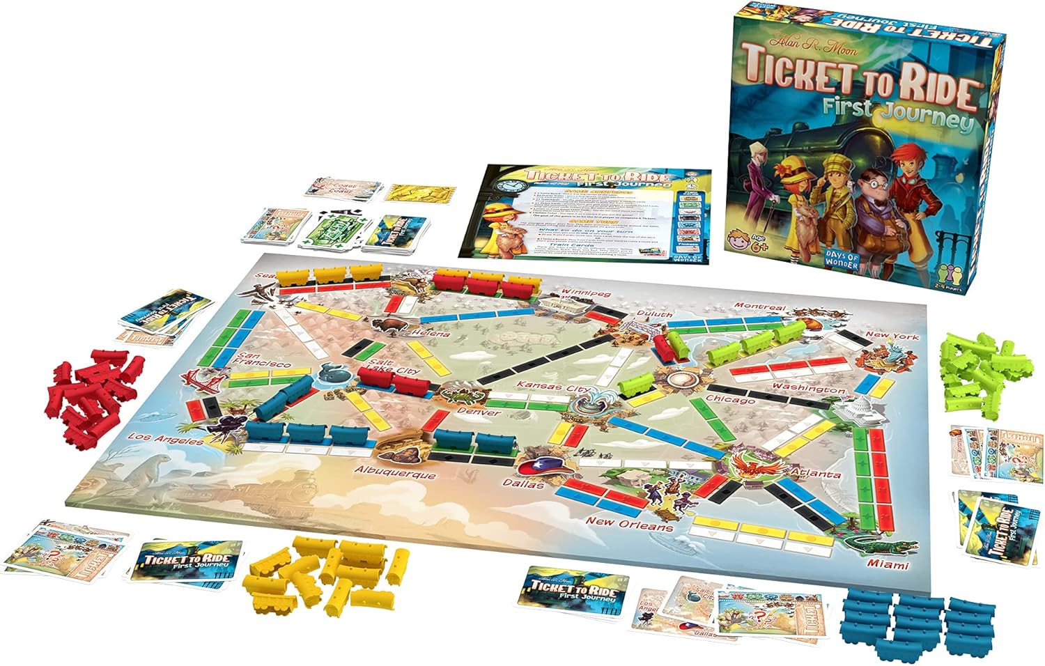 Asmodee Ticket to Ride First Journey Board Game - Fun and Easy for Young Explorers! Train Strategy Game, Family Game for Kids & Adults, Ages 6+, 2-4 Players, 15-30 Min Playtime - Image 3