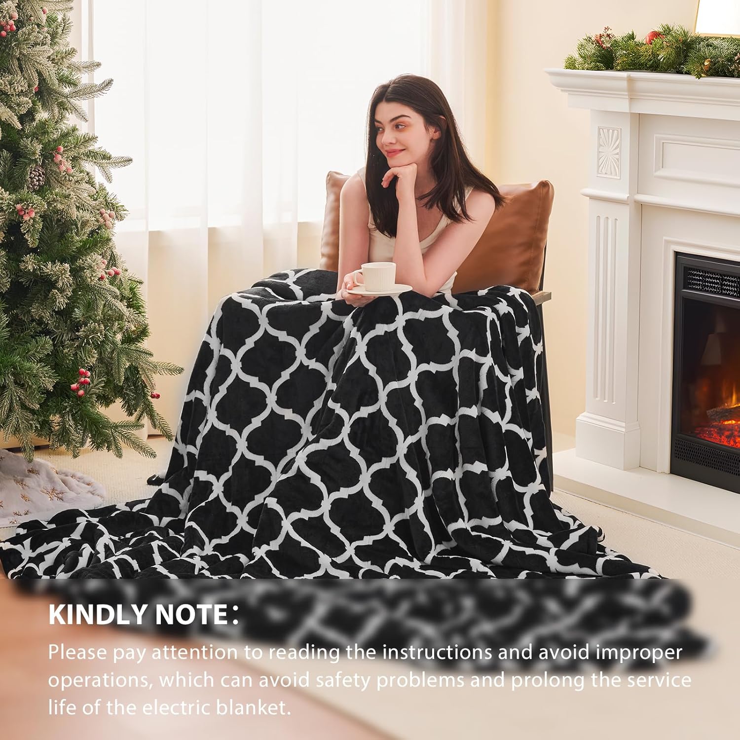Homemate Heated Blanket Electric Full Size - 72“x84“ Heating Blanket with 10 Fast Heat Levels 8 Hours Auto Off Ultra Soft Cozy Flannel Over-Heated Protection ETL Certification Keep Warming in Home - Image 5