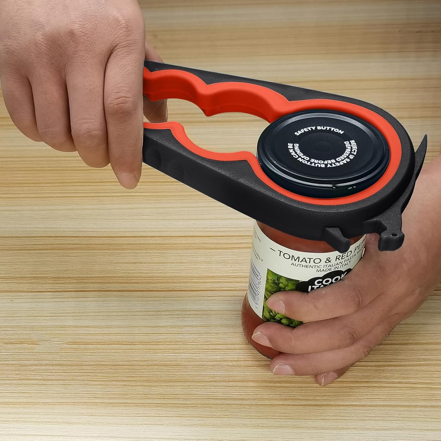 Otstar Jar Opener Bottle Opener and Can Opener for Weak hands, Seniors with Arthritis and Anyone with Low Strength, Mutil Jar Opener Get Lids Off Easily (Black and Red) - Image 4