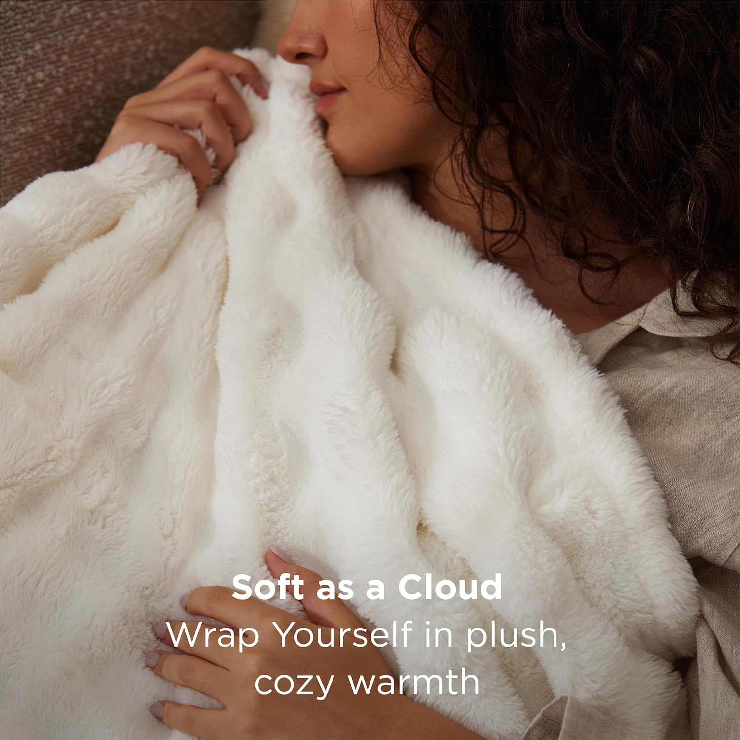 Bedsure 3D Fleece Bubble Blanket for Couch - GentleSoft White Spring Throw Mother's Day Blanket for Sofa Bed Room Decor - Luxury Soft Cozy Blanket Gifts for Women, Lightweight, Off White, 50"×60" - Image 2
