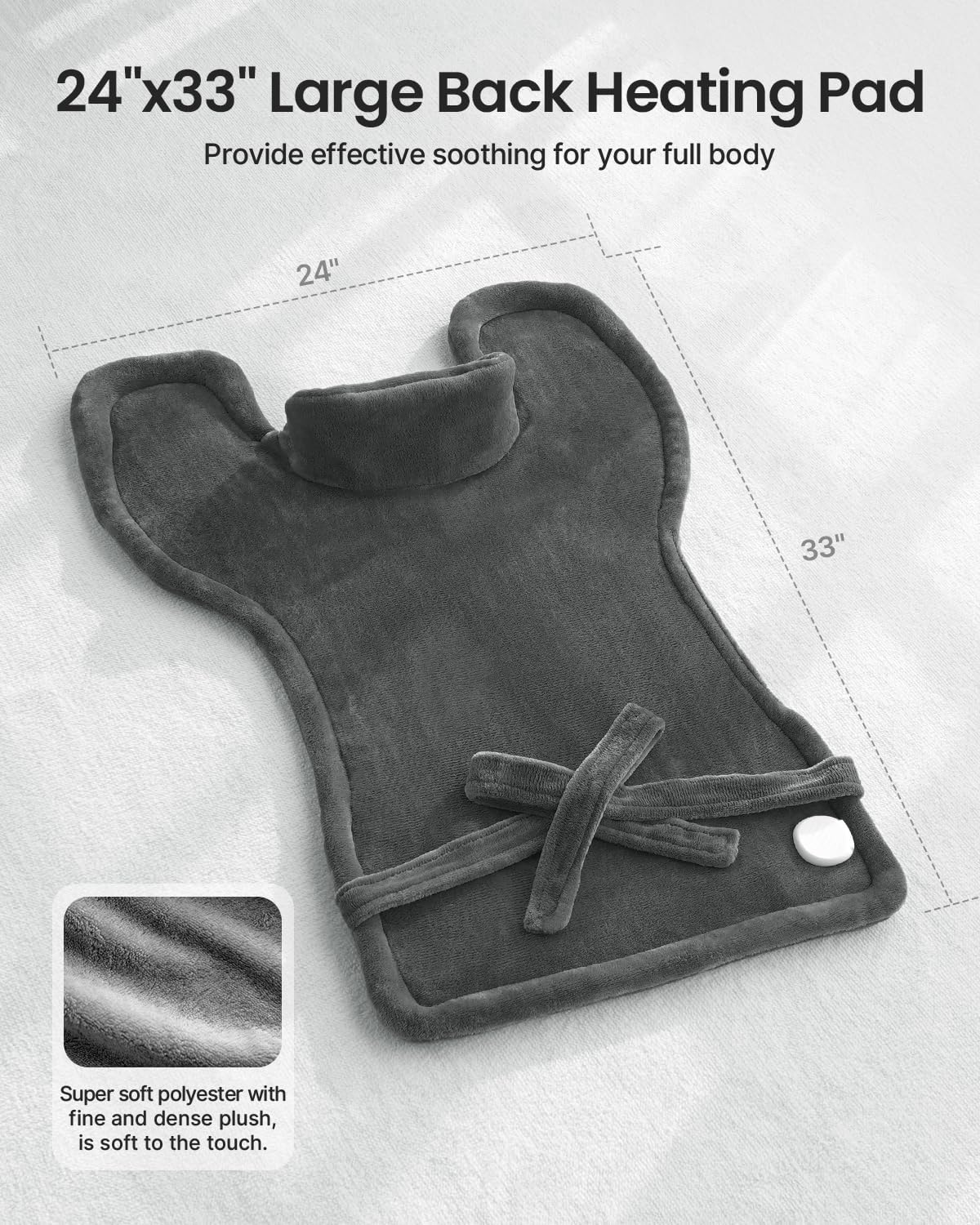 RENPHO Mothers Day Gifts, Electric Heating Pad - 6 Heat Levels for Neck, Shoulder, and Back, Weighted Pad for Snug Fit - Machine Washable, ETL Safety Certified for Cold Nights and Winter, FSA Eligible - Image 7