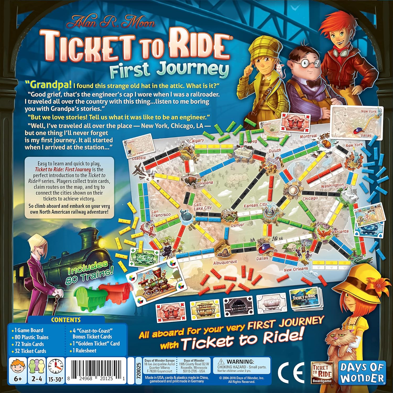Asmodee Ticket to Ride First Journey Board Game - Fun and Easy for Young Explorers! Train Strategy Game, Family Game for Kids & Adults, Ages 6+, 2-4 Players, 15-30 Min Playtime - Image 2