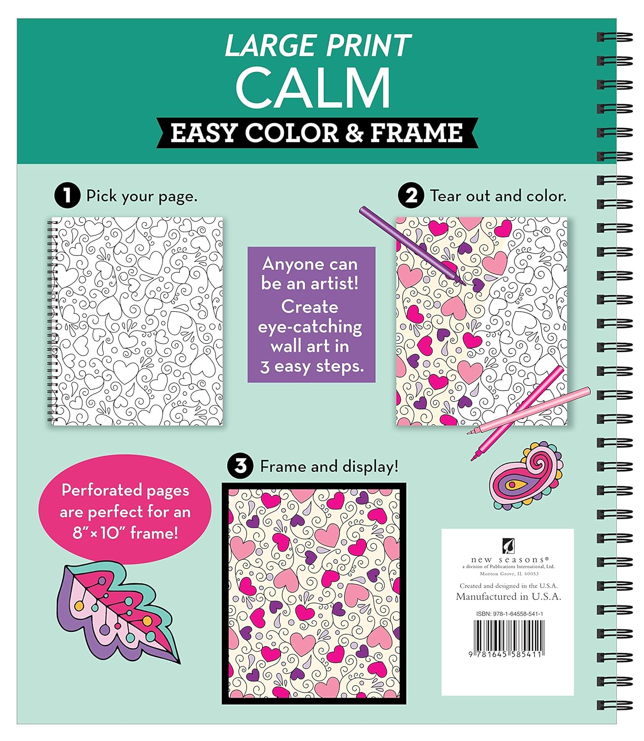 Large Print Easy Color & Frame - Calm (Stress Free Coloring Book) - Image 2
