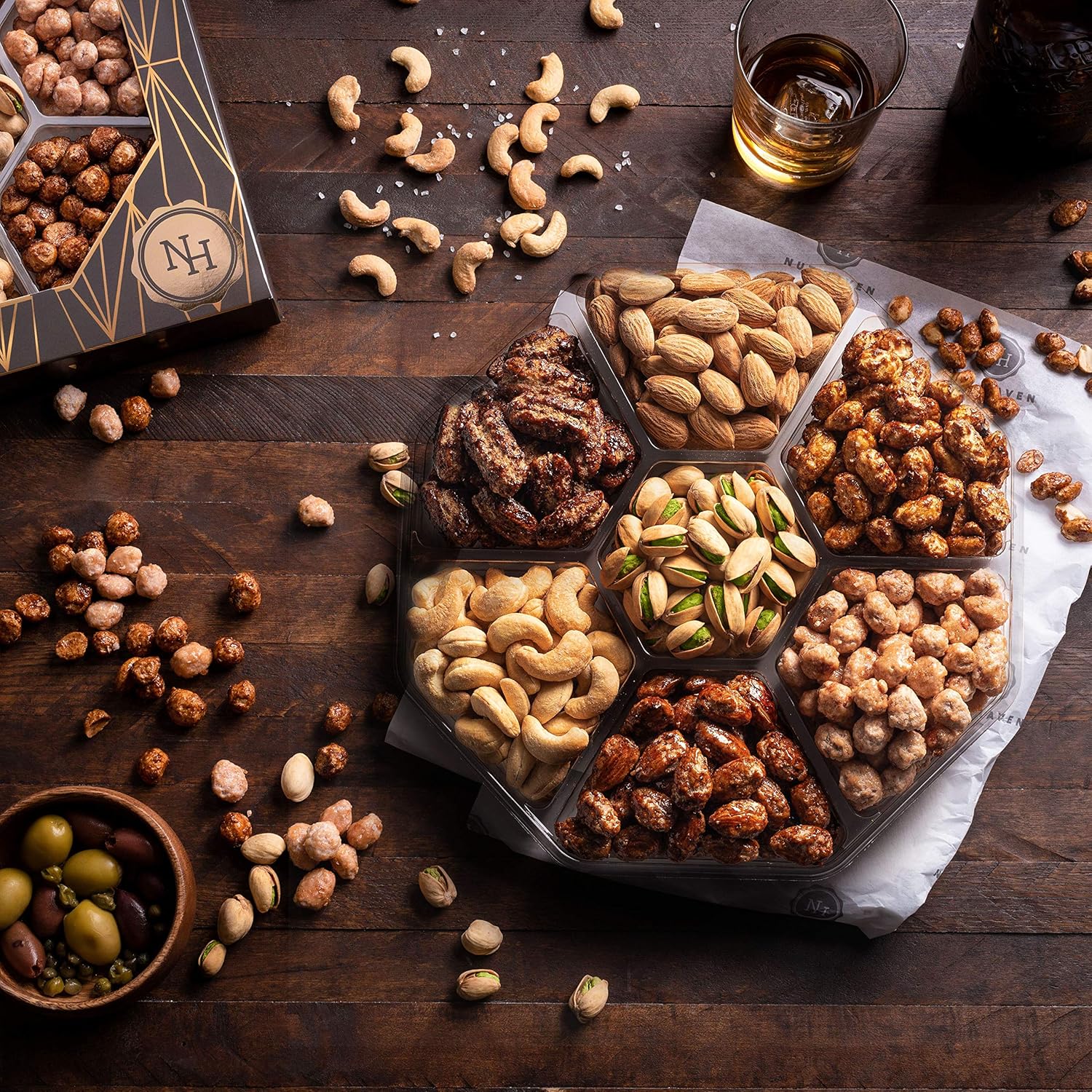 Holiday Nuts Gift Basket - Assortment of Sweet & Roasted Salted Gourmet Nuts - Food Gift Box for Him, Husband, Christmas, Fathers Day, Mothers Day, Sympathy, Family, Men & Women - Image 3