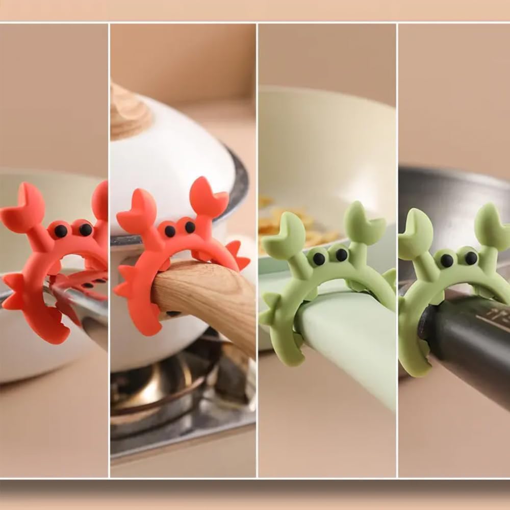 2Pcs Silicone Crab Kitchen Utensil Rest, Spatula Rack Spoon Rest Holder Steam Releaser Non-Slip, Stove Organizer,Home Kitchen Essentials for Stove Top Pot Kitchen Gadgets, Cooking Accessories Gifts - Image 2