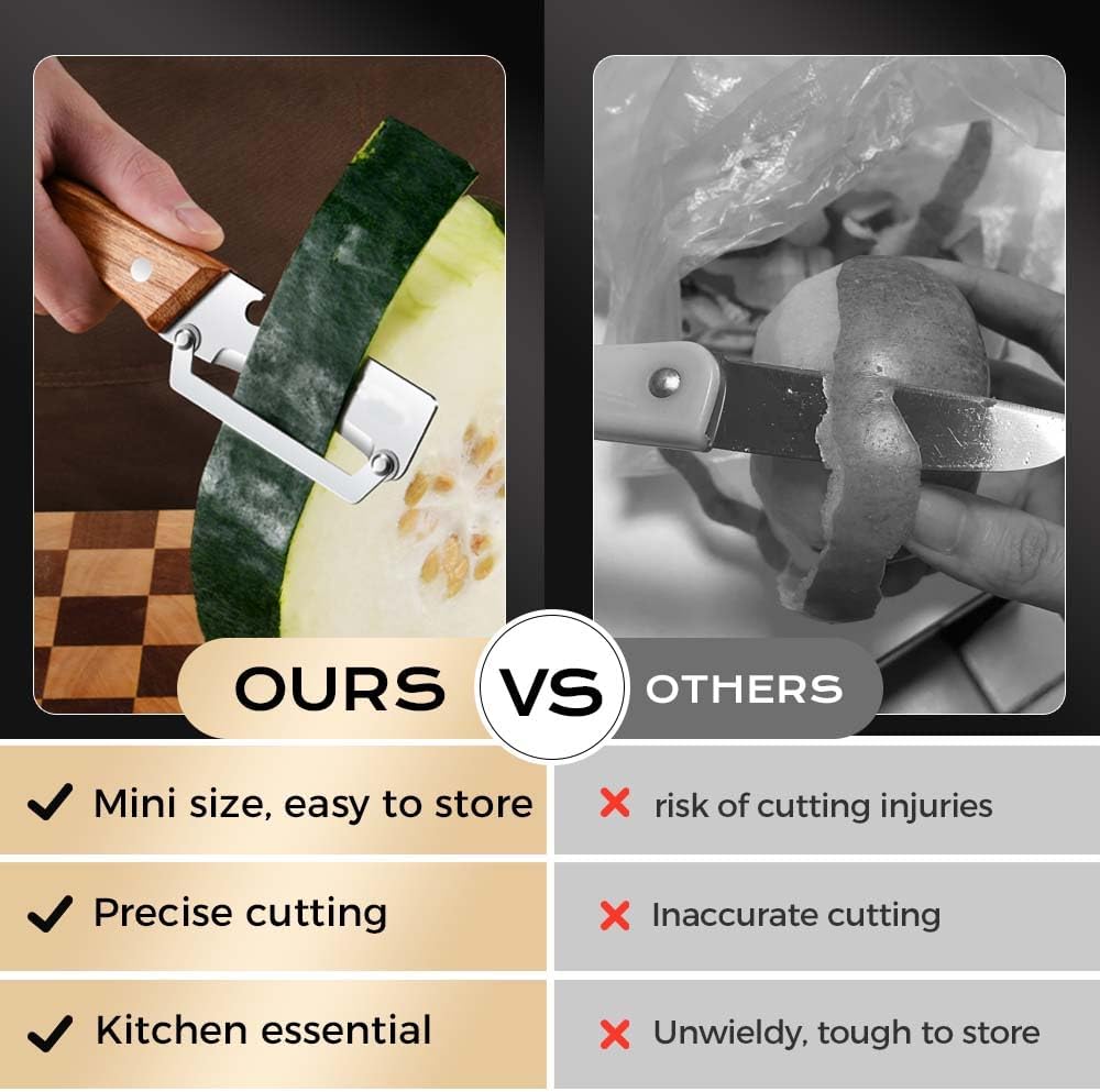 Multi-Functional Vegetable Peeler for Kitchen, Ultra-Sharp Stainless Steel Blade with Wooden Handle and Bottle Opener, For Vegetables or Fruits that Need to Be Peeled (1 Pcs) - Image 3