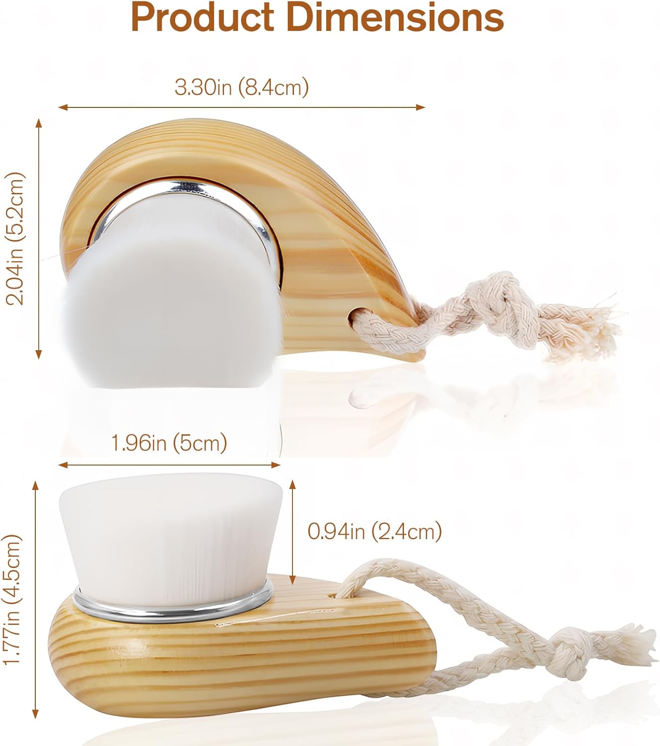 Soft Bristle Facial Cleansing Brush for Deep Pore Cleaning, Travel-Friendly Face Beauty Brush with Ergonomic Handle, Brown - Image 7