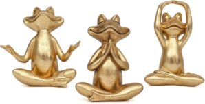 Suoedd Gold Frog Figurines Yoga Dec...