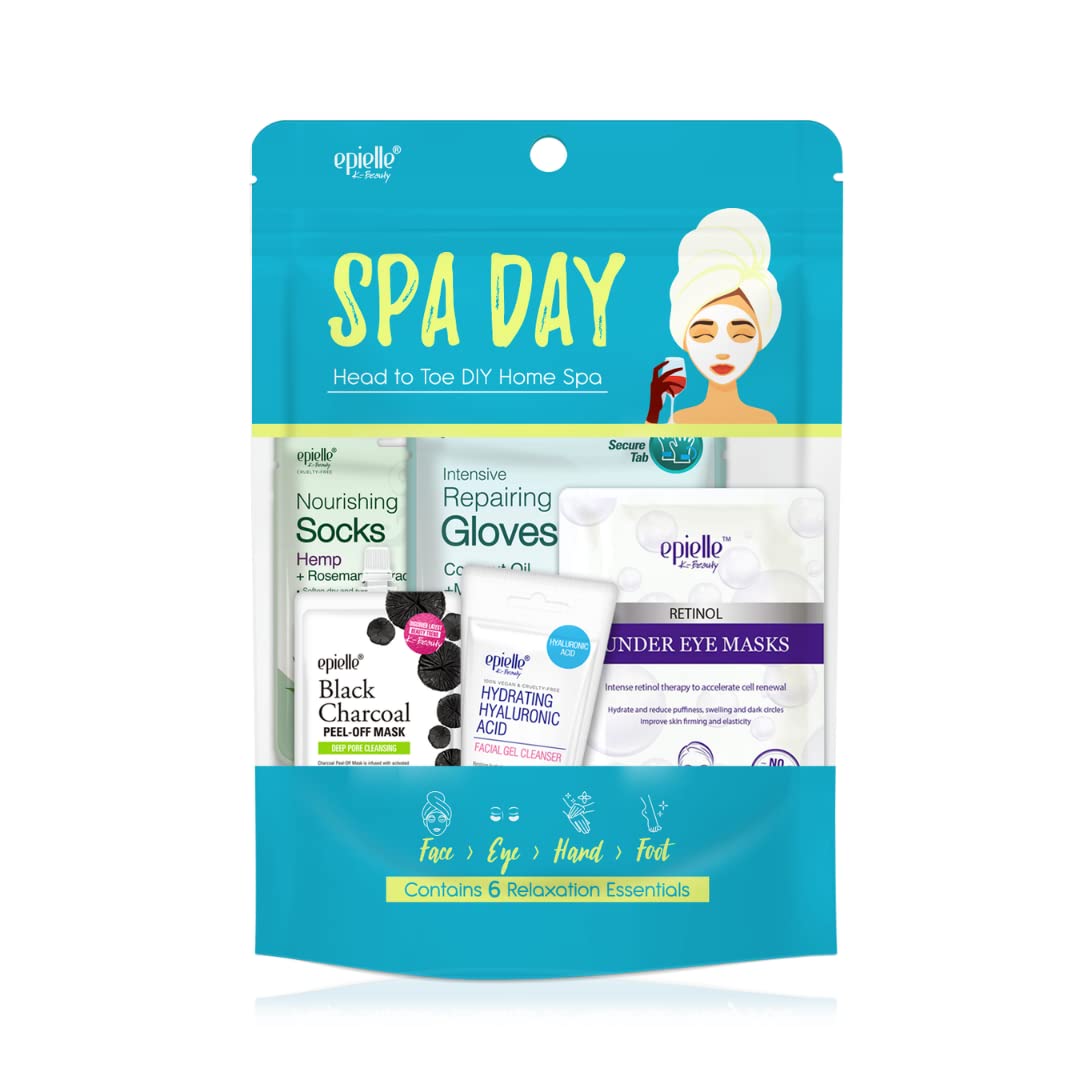 Epielle Spa Day Kit, 6 Relaxation Essentials, Hydrating & Detoxifying for Radiant Skin, At-Home Spa Kit, Self Care Gifts for Women, Korean Skin Care Set, Stocking Stuffers - Image 2