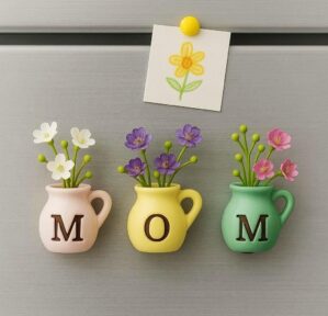 Mini Vase Magnets for Fridge –...