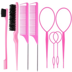 8Pcs Hair Brushes Set with 4Pcs Top...