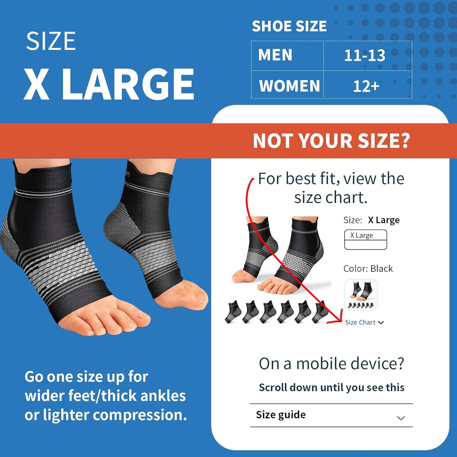 6 Pairs Plantar Fasciitis Socks for Men & Women, Ankle Brace Compression Socks with Arch Support for Achilles Tendonitis, Heel Pain, Swelling & Arthritis Relief, Black, X-Large - Image 3