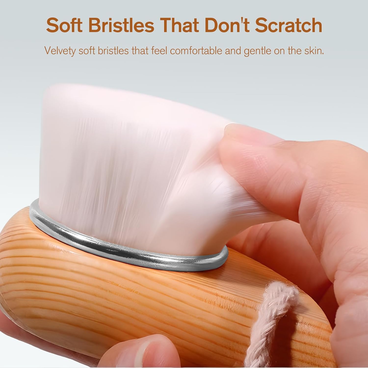 Soft Bristle Facial Cleansing Brush for Deep Pore Cleaning, Travel-Friendly Face Beauty Brush with Ergonomic Handle, Brown - Image 5