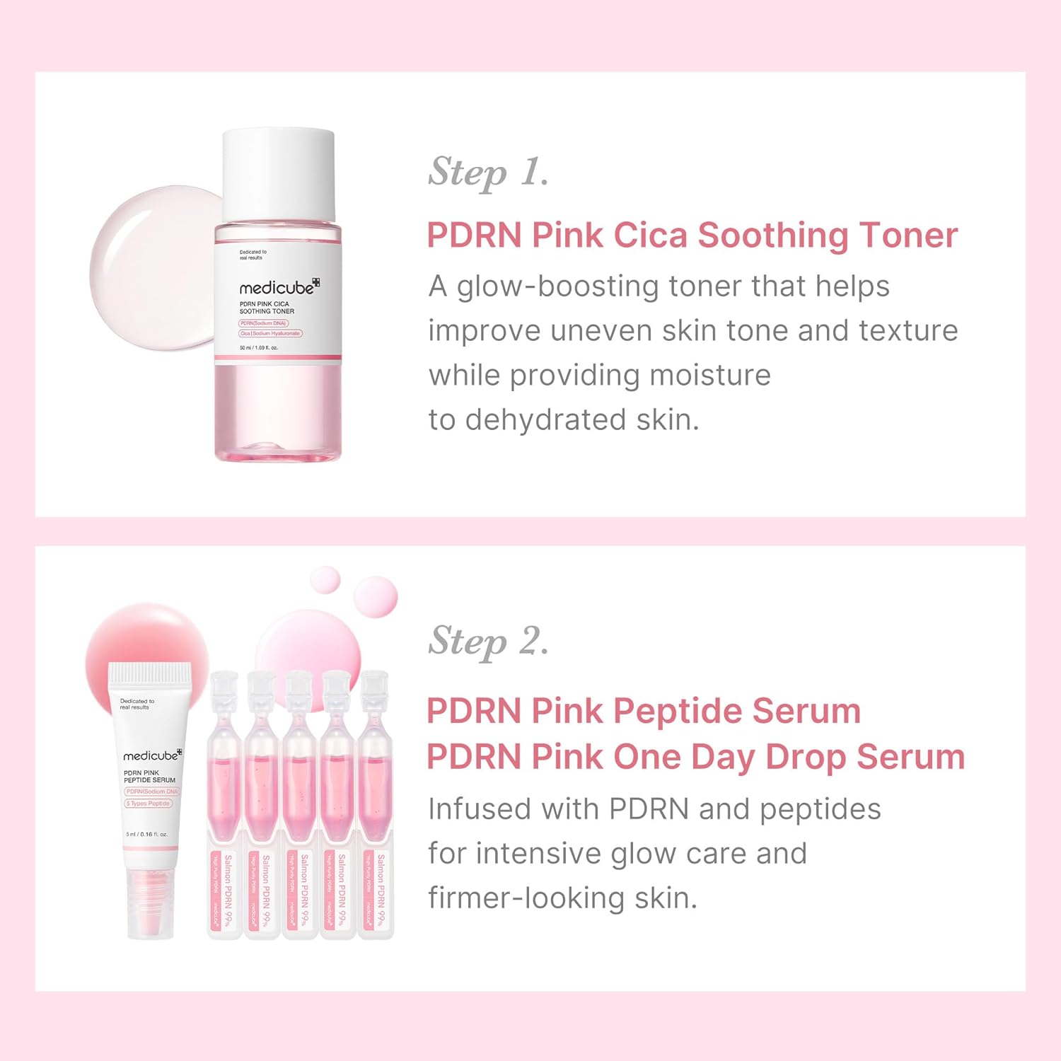 medicube Salmon DNA PDRN Trial Kit | Glass Glow Mini Skincare Set with Toner, Serum & Sheet Mask for Hydrating, Firming, Moisturizing |Gift & Travel Essentials for Women & Girls | Korean Skincare - Image 4