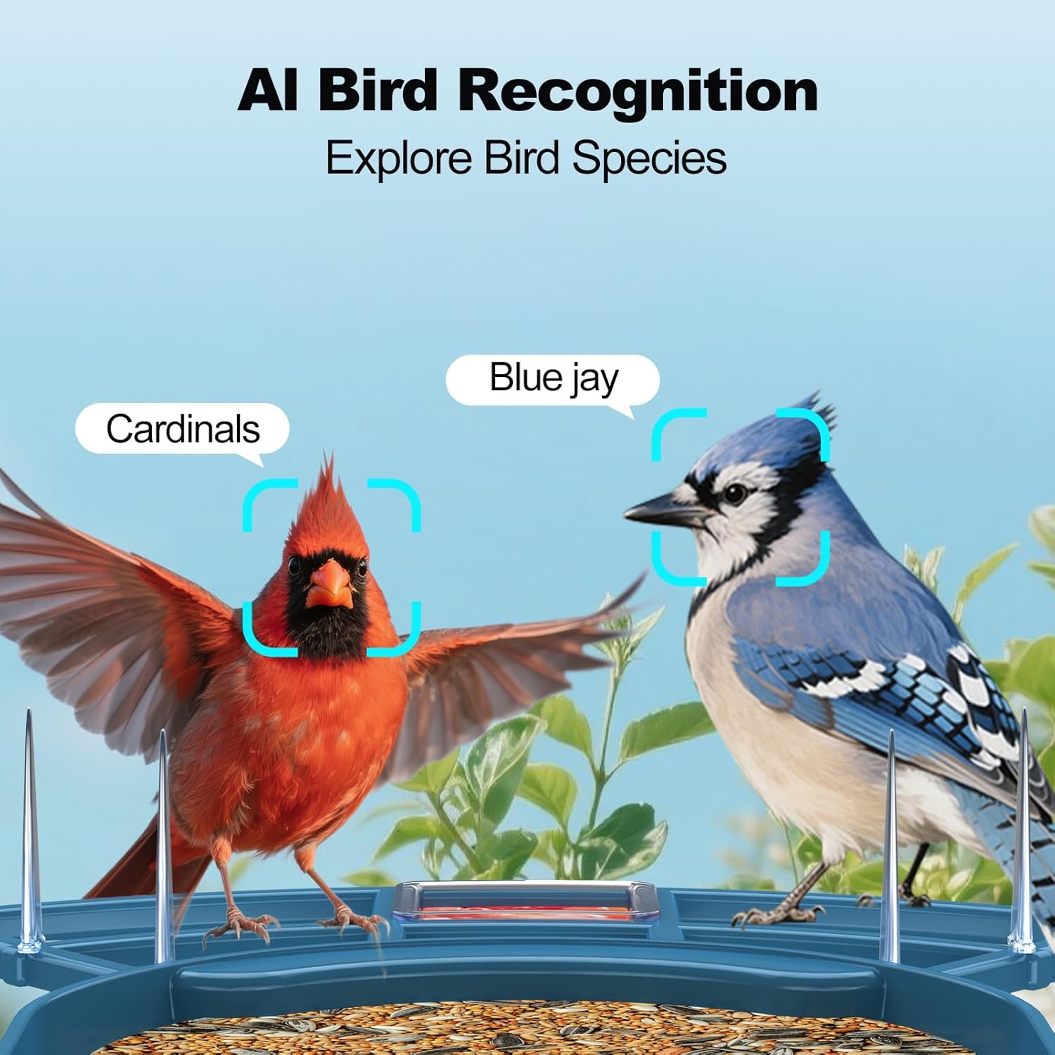 Bird Feeder with Camera,FHD Live View Video,Smart WiFi Bird Feeder Camera with Solar Panel,AI Birds Identification,IP65 Waterproof Birds House with Cam,Instant Arrival Alerts,Ideal Gift for Fathers - Image 4