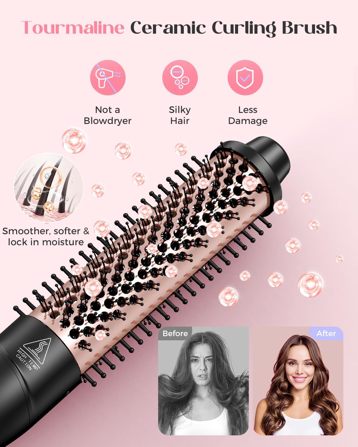 5 in 1 Curling Iron with Thermal Brush and 4 Interchangeable Ceramic Barrels(1/2 to 1 1/2 inch), Curling Wand Set with Flat Iron, Fast Heating, Dual Voltage Hair Curler, Gifts for Women - Image 4