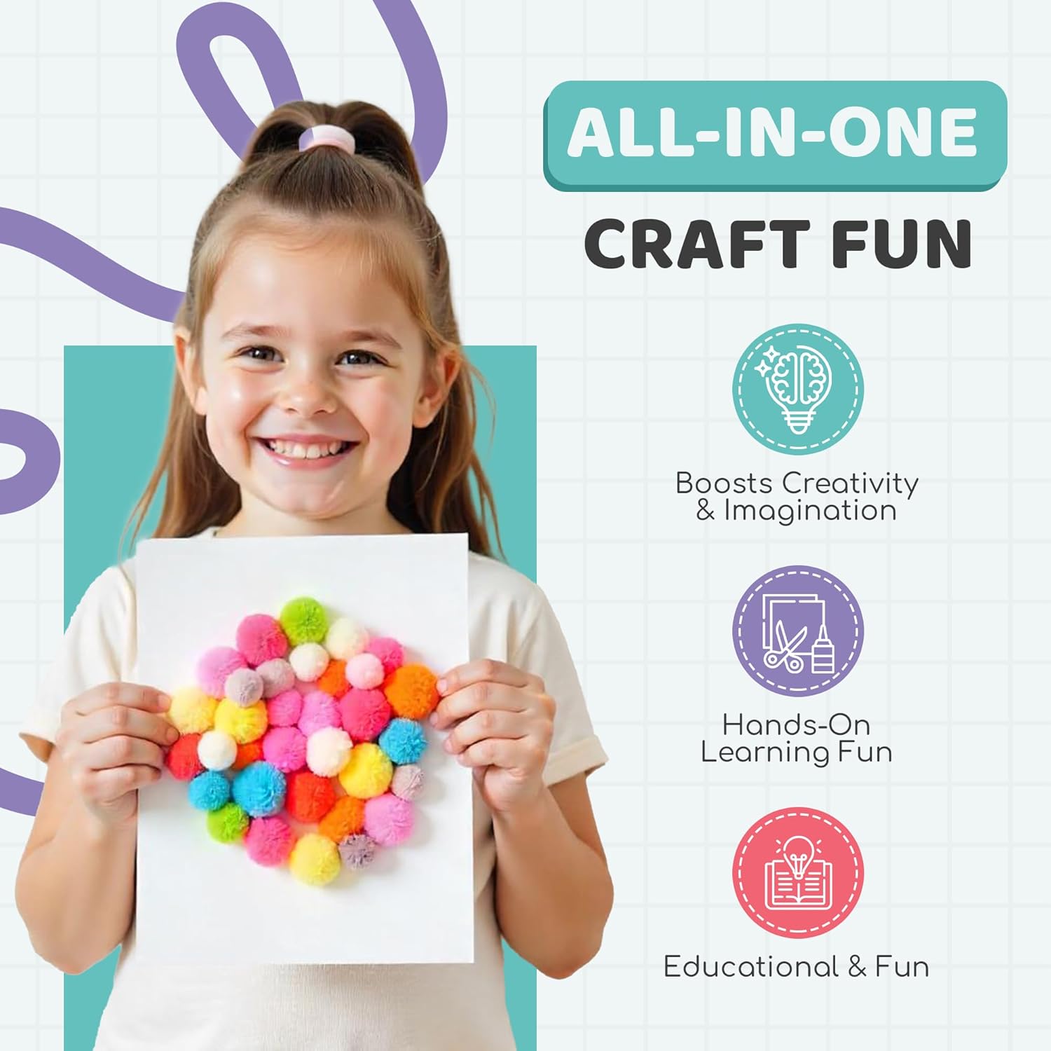 A&R CO. 3000+ Pcs Arts and Crafts Supplies & Materials for Kids - Ultimate Bulk Craft Kit for Boys & Girls with 99 Activities Book for Ages 3-5, 4-6, 6-8, 8-12 - Image 5