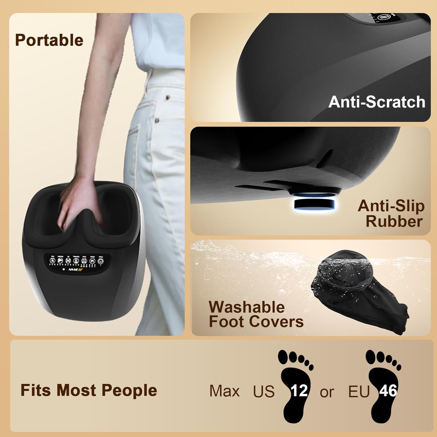 Shiatsu Foot Massager Machine with Heat : Deep Kneading Foot Massager with Vibration & Compression for Plantar Fasciitis & Neuropathy - Relax for Home Office Use - Image 7