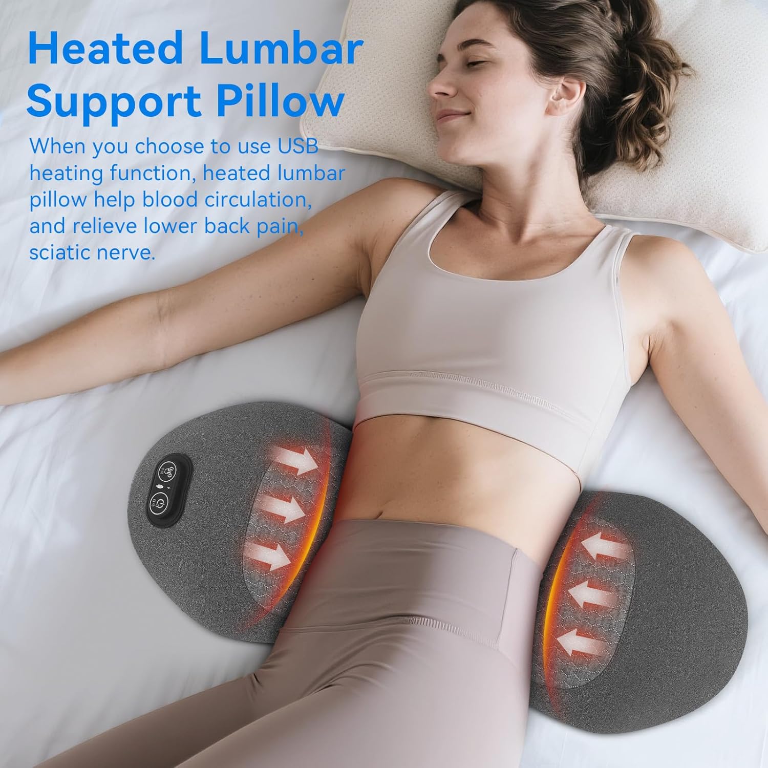 3 in 1 Lower Back Massager - Electric Lumbar with Heat, Vibration Massager, Airbag Traction,Lumbar Support Pillow for Lower Back Pain Relief,Deep Tissue Relaxation FSA Eligible/HSA Eligible - Image 2
