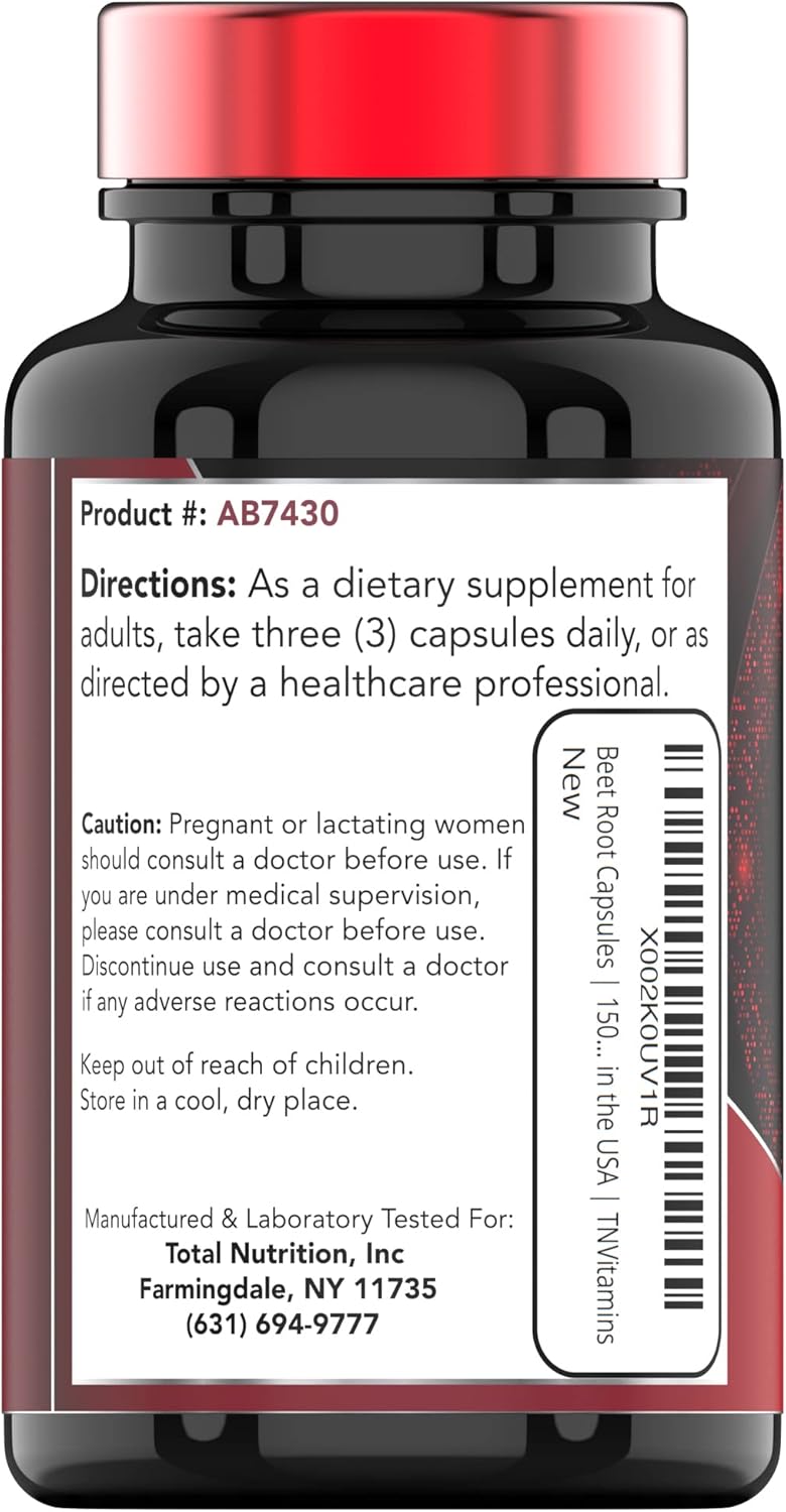 Beet Root Capsules 1500 Mg - 100 Capsules | Beet Root Powder Extract Capsules | Non-GMO & Gluten-Free | Produced in The USA | TNVitamins - Image 9