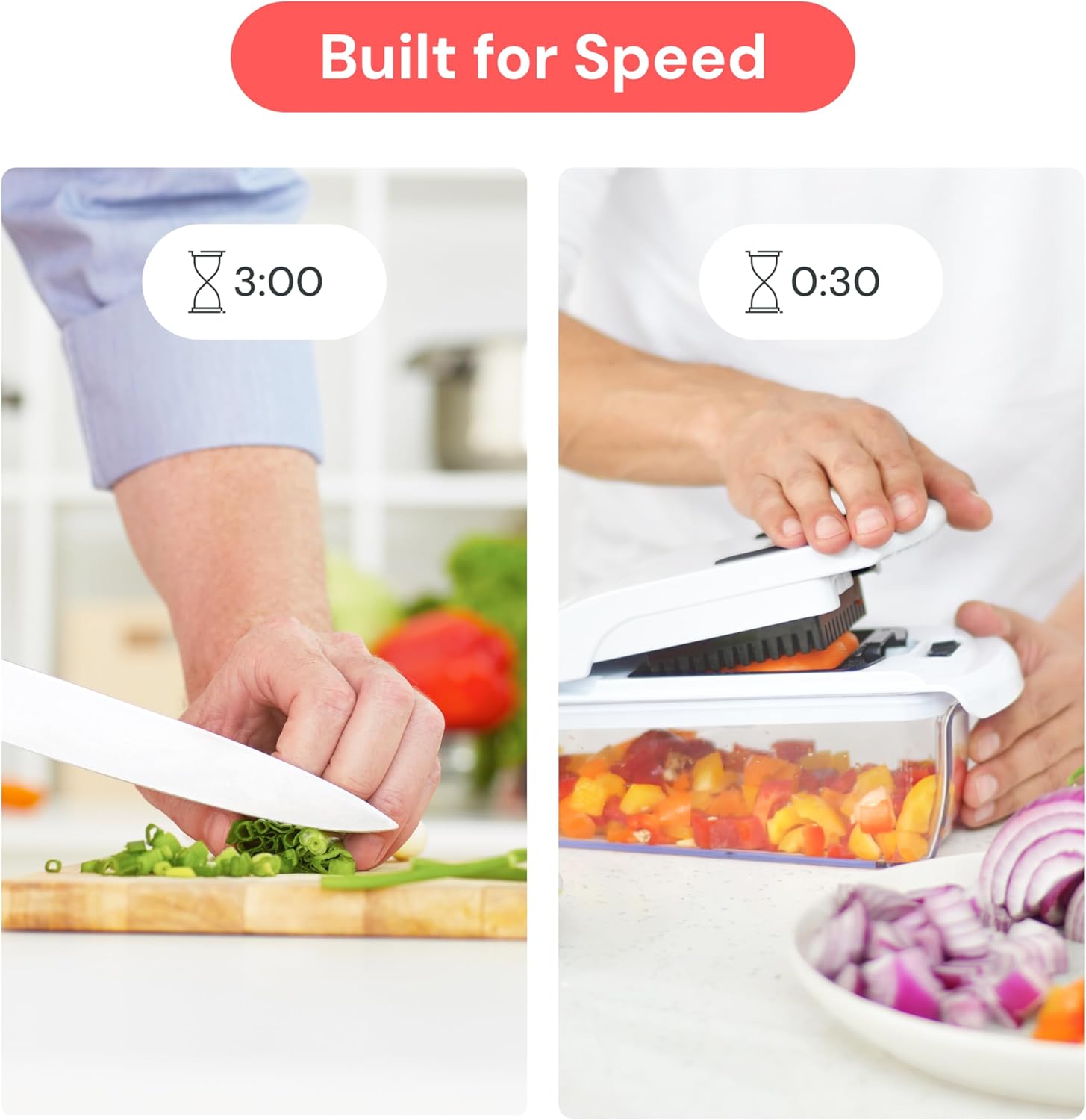 Fullstar The Original Pro Chopper - Vegetable Chopper and Spiralizer, Food Chopper with Container, Fruit Slicer, Kitchen Gadgets & Gifts, Home Essentials (4 in 1, White) - Image 3