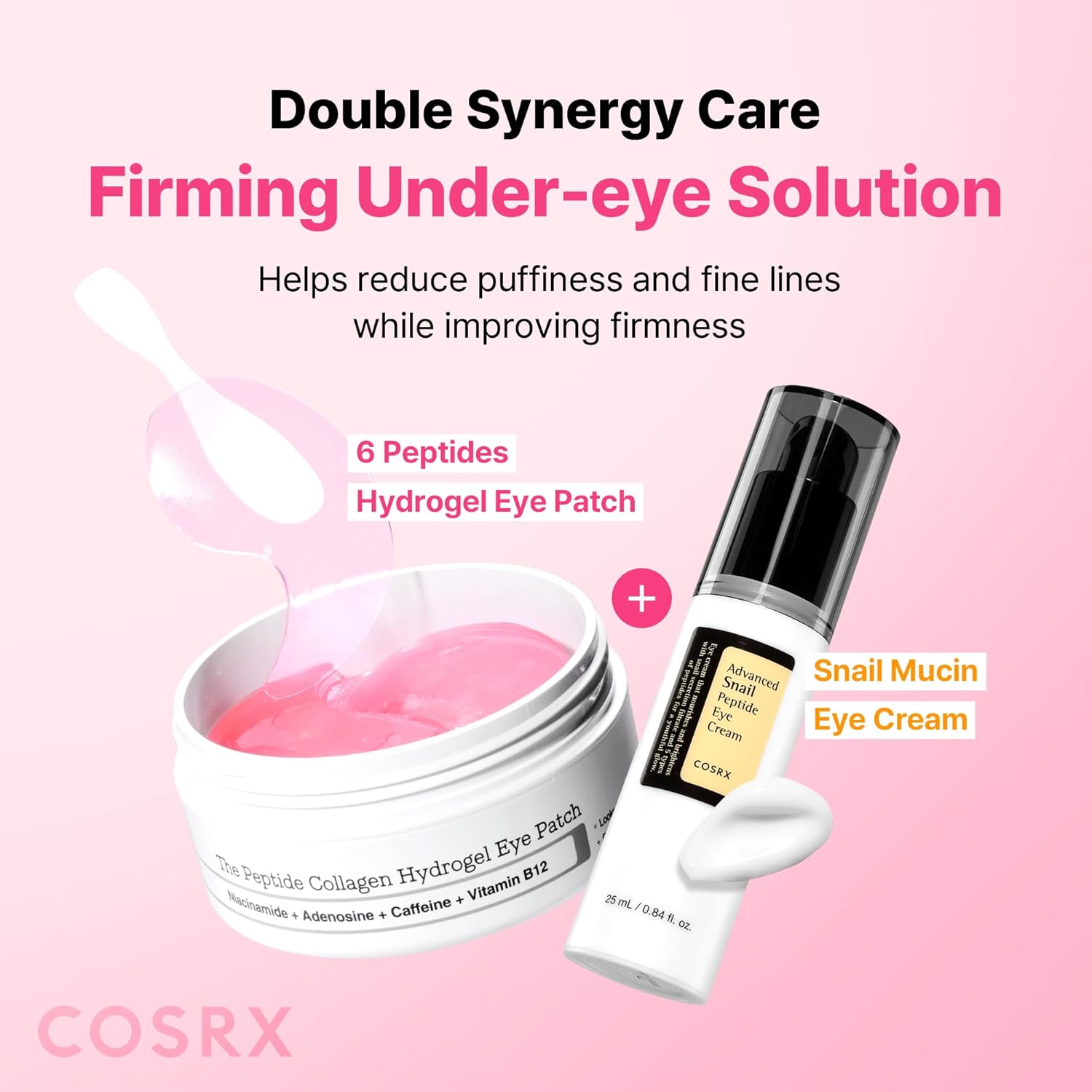 COSRX Pink Peptides Collagen Hydrogel Eye Patch for Puffy Eyes and Dark Circles, Under Eye Mask, 60 Under Eye Patches, Korean Skin Care - Image 7