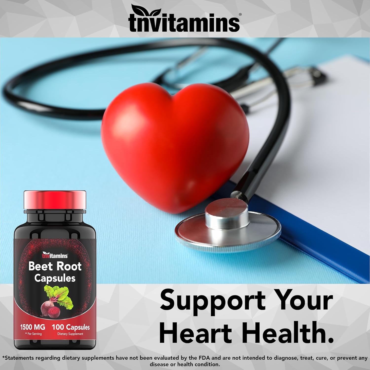 Beet Root Capsules 1500 Mg - 100 Capsules | Beet Root Powder Extract Capsules | Non-GMO & Gluten-Free | Produced in The USA | TNVitamins - Image 5