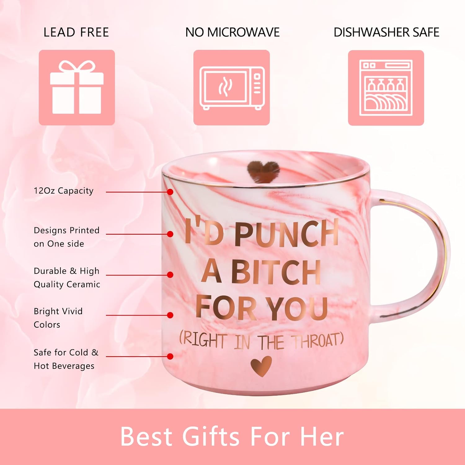 Mothers Day Gifts for Mom Wife from Daughter Son, Birthday Gifts for Women Her Girlfriend Sisters Friends, 12 OZ Funny Coffee Mug, Valentines Galentines Day Christmas Stocking Stuffers - Image 2