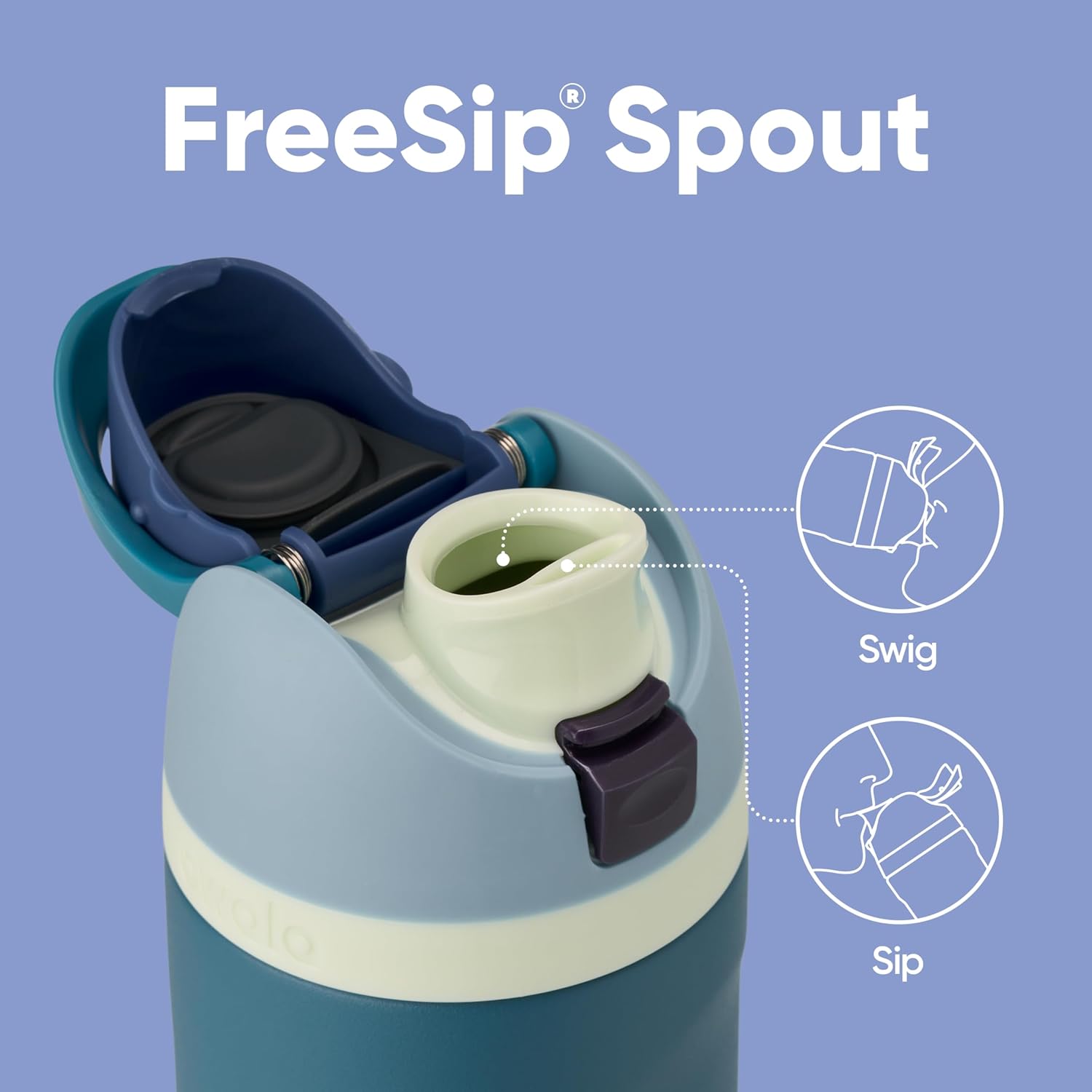 Owala FreeSip Insulated Stainless Steel Water Bottle with Straw, BPA-Free Sports Water Bottle, Great for Travel, 24 Oz, Denim - Image 2