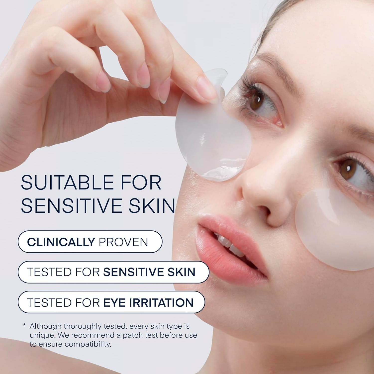 Terez & Honor Under Eye Patches for Dark Circles - 60 Korean Hydrogel Masks for Puffiness, Bags, Wrinkle with Caffeine, Hyaluronic Acid, Niacinamide - Undereye Hydrating & Cooling, Vegan, No Fragrance - Image 3