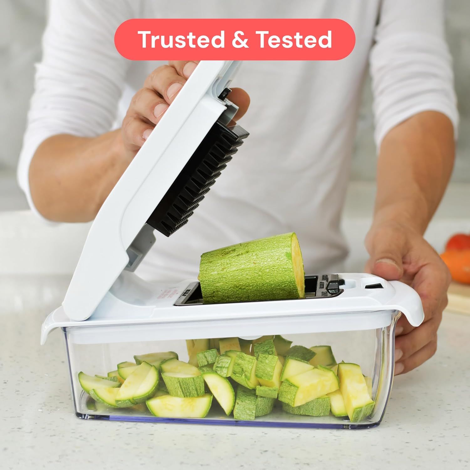 Fullstar The Original Pro Chopper - Vegetable Chopper and Spiralizer, Food Chopper with Container, Fruit Slicer, Kitchen Gadgets & Gifts, Home Essentials (4 in 1, White) - Image 8