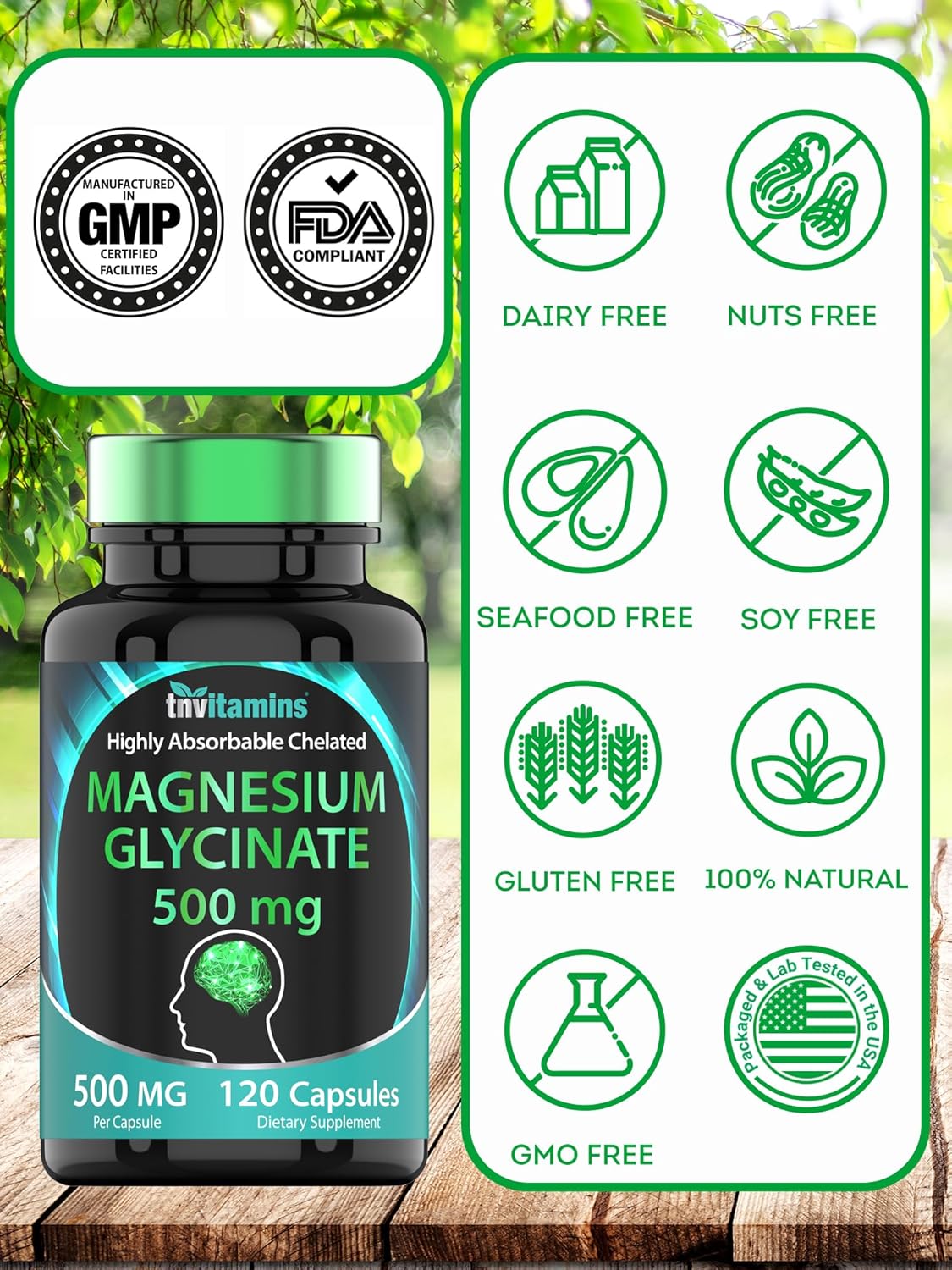 Magnesium Glycinate 500mg Per Capsule - 120 Count | 4 Month Supply! | Pure Chelated Magnesium Supplement for Sleep, Calm, Nerve, Joint, & Bone Support* | AKA Magnesium Bisgycinate | Non-GMO - Image 5