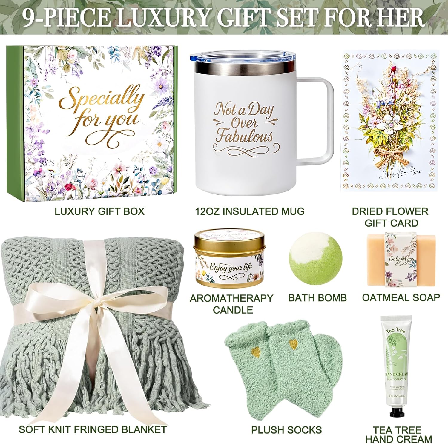 Birthday Gifts for Women Spa Care Package, Mothers Day Gifts for Mom Wife Grandma, Get Well Soon Gift Baskets Thinking of You Sympathy Gift Box for Her Wife Girlfriend Sister Grandma - Image 3