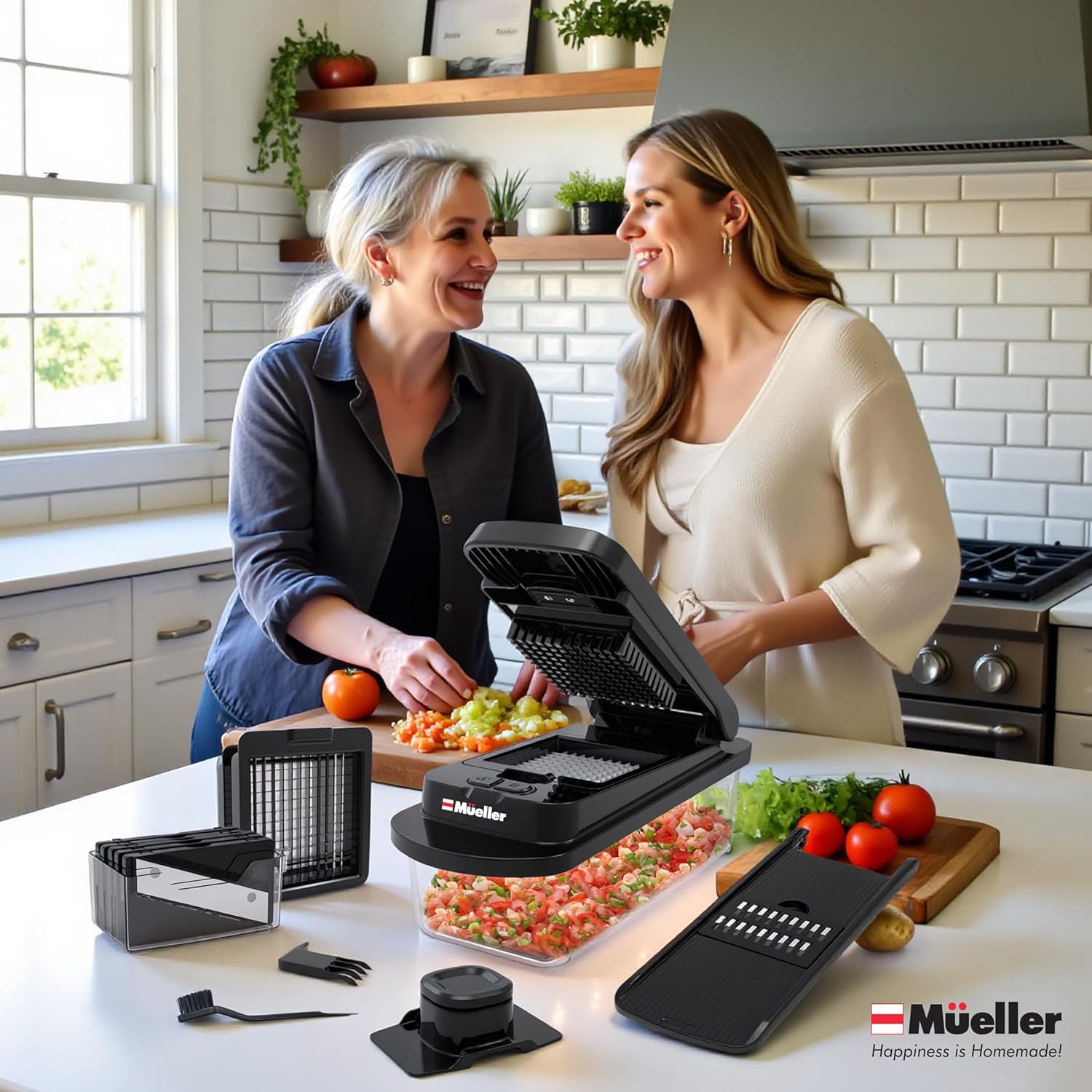Mueller Pro-Series 10-in-1, 8 Blade Vegetable Chopper, Mandoline Slicer, Onion Mincer, Cutter, Dicer, Veggie Chopper with Container, Kitchen Essentials & Gadgets, House Warming Gifts New Home, Black - Image 9