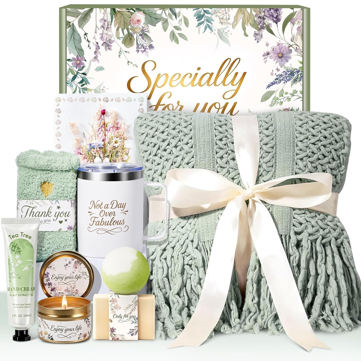Birthday Gifts for Women Spa Care Package, Mothers Day Gifts for Mom Wife Grandma, Get Well Soon Gift Baskets Thinking of You Sympathy Gift Box for Her Wife Girlfriend Sister Grandma